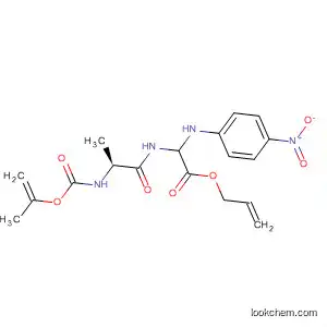Molecular Structure of 89626-06-2 (Glycine,
2-[(4-nitrophenyl)amino]-N-[N-[(2-propenyloxy)carbonyl]-L-alanyl]-,
2-propenyl ester)