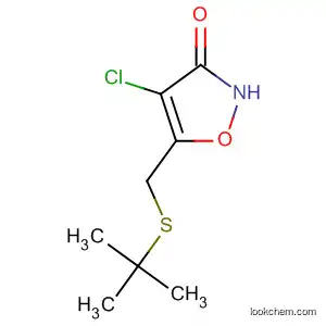 Molecular Structure of 89660-96-8 (3(2H)-Isoxazolone, 4-chloro-5-[[(1,1-dimethylethyl)thio]methyl]-)