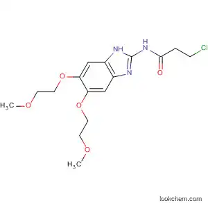Molecular Structure of 89722-57-6 (Propanamide,
N-[5,6-bis(2-methoxyethoxy)-1H-benzimidazol-2-yl]-3-chloro-)