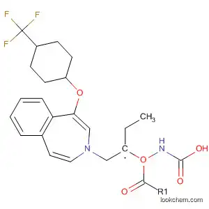 Molecular Structure of 89739-34-4 (Carbamic acid,
[2-[1,2,4,5-tetrahydro-1-[4-(trifluoromethyl)phenoxy]-3H-3-benzazepin-3-
yl]ethyl]-, ethyl ester)
