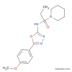 Molecular Structure of 89757-85-7 (1-Piperidinepropanamide,
N-[5-(4-methoxyphenyl)-1,3,4-oxadiazol-2-yl]-)