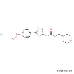 Molecular Structure of 89757-93-7 (4-Morpholinepropanamide,
N-[5-(4-methoxyphenyl)-1,3,4-oxadiazol-2-yl]-, monohydrochloride)