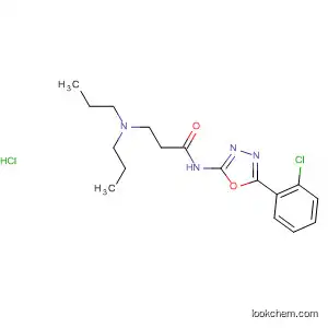 Molecular Structure of 89758-03-2 (Propanamide,
N-[5-(2-chlorophenyl)-1,3,4-oxadiazol-2-yl]-3-(dipropylamino)-,
monohydrochloride)