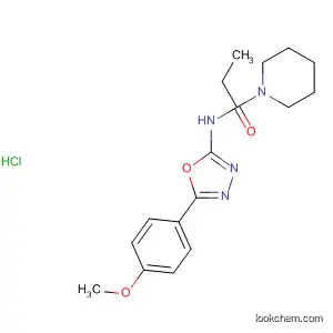 Molecular Structure of 89758-09-8 (1-Piperidinepropanamide,
N-[5-(4-methoxyphenyl)-1,3,4-oxadiazol-2-yl]-, monohydrochloride)