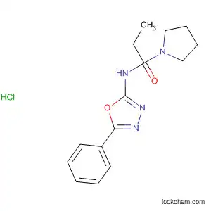 Molecular Structure of 89758-10-1 (1-Pyrrolidinepropanamide, N-(5-phenyl-1,3,4-oxadiazol-2-yl)-,
monohydrochloride)