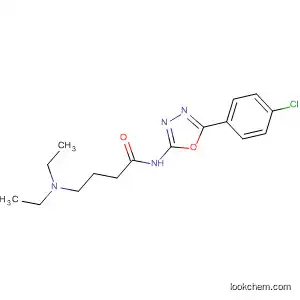 Molecular Structure of 89758-24-7 (Butanamide,
N-[5-(4-chlorophenyl)-1,3,4-oxadiazol-2-yl]-4-(diethylamino)-)