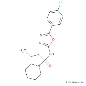 Molecular Structure of 89758-32-7 (1-Piperidinebutanamide, N-[5-(4-chlorophenyl)-1,3,4-oxadiazol-2-yl]-)