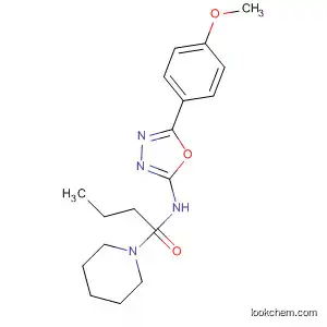 Molecular Structure of 89758-33-8 (1-Piperidinebutanamide, N-[5-(4-methoxyphenyl)-1,3,4-oxadiazol-2-yl]-)