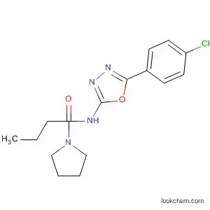 Molecular Structure of 89758-36-1 (1-Pyrrolidinebutanamide, N-[5-(4-chlorophenyl)-1,3,4-oxadiazol-2-yl]-)