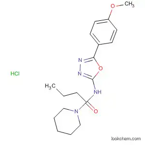 Molecular Structure of 89758-57-6 (1-Piperidinebutanamide, N-[5-(4-methoxyphenyl)-1,3,4-oxadiazol-2-yl]-,
monohydrochloride)
