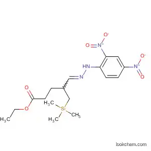 Molecular Structure of 89809-48-3 (Pentanoic acid,
4-[[(2,4-dinitrophenyl)hydrazono]methyl]-5-(trimethylsilyl)-, ethyl ester)