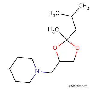 Molecular Structure of 89857-73-8 (Piperidine, 1-[[2-methyl-2-(2-methylpropyl)-1,3-dioxolan-4-yl]methyl]-)