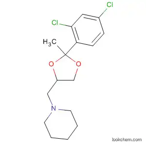 Molecular Structure of 89857-91-0 (Piperidine,
1-[[2-(2,4-dichlorophenyl)-2-methyl-1,3-dioxolan-4-yl]methyl]-)