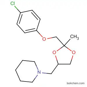 Molecular Structure of 89858-00-4 (Piperidine,
1-[[2-[(4-chlorophenoxy)methyl]-2-methyl-1,3-dioxolan-4-yl]methyl]-)