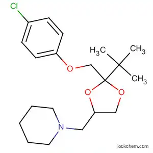 Molecular Structure of 89858-06-0 (Piperidine,
1-[[2-[(4-chlorophenoxy)methyl]-2-(1,1-dimethylethyl)-1,3-dioxolan-4-yl]
methyl]-)