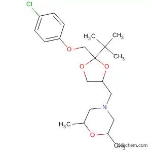 Molecular Structure of 89858-12-8 (Morpholine,
4-[[2-[(4-chlorophenoxy)methyl]-2-(1,1-dimethylethyl)-1,3-dioxolan-4-yl]
methyl]-2,6-dimethyl-)