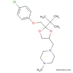 Molecular Structure of 89858-13-9 (Piperazine,
1-[[2-[(4-chlorophenoxy)methyl]-2-(1,1-dimethylethyl)-1,3-dioxolan-4-yl]
methyl]-4-methyl-)