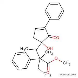 Molecular Structure of 89868-82-6 (Benzenebutanoic acid,
a-[1-(1-hydroxy-2-oxo-3-phenyl-3-cyclopenten-1-yl)ethyl]-a-methyl-,
methyl ester)