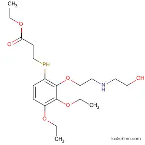 Molecular Structure of 89878-04-6 (Propanoic acid,
3-[diethoxy[2-[(2-hydroxyethyl)amino]ethoxy]phenylphosphoranyl]-, ethyl
ester)