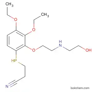Molecular Structure of 89878-05-7 (Propanenitrile,
3-[diethoxy[2-[(2-hydroxyethyl)amino]ethoxy]phenylphosphoranyl]-)