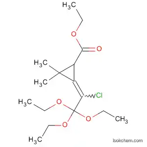 Molecular Structure of 89878-95-5 (Cyclopropanecarboxylic acid,
3-(1-chloro-2,2,2-triethoxyethylidene)-2,2-dimethyl-, ethyl ester)