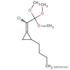 Molecular Structure of 89878-96-6 (Cyclopropane, butyl(1-chloro-2,2,2-trimethoxyethylidene)-)