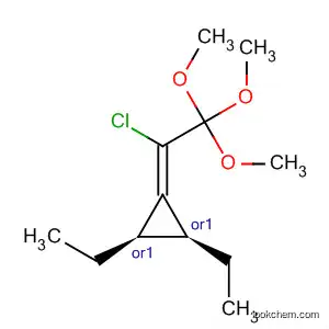 Molecular Structure of 89878-99-9 (Cyclopropane, 1-(1-chloro-2,2,2-trimethoxyethylidene)-2,3-diethyl-, cis-)