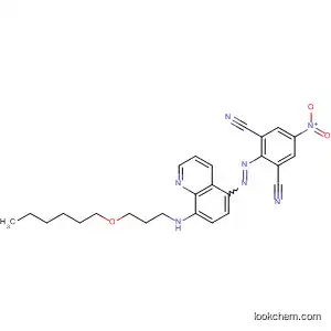 Molecular Structure of 89903-76-4 (1,3-Benzenedicarbonitrile,
2-[[8-[[3-(hexyloxy)propyl]amino]-5-quinolinyl]azo]-5-nitro-)
