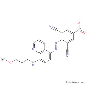 Molecular Structure of 89903-97-9 (1,3-Benzenedicarbonitrile,
2-[[8-[(3-methoxypropyl)amino]-5-quinolinyl]azo]-5-nitro-)