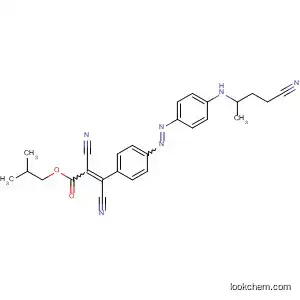 Molecular Structure of 89904-28-9 (2-Propenoic acid,
2,3-dicyano-3-[4-[[4-[(2-cyanoethyl)ethylamino]phenyl]azo]phenyl]-,
2-methylpropyl ester)