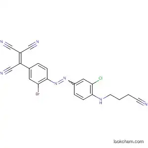 Molecular Structure of 89904-32-5 (Ethenetricarbonitrile,
[3-bromo-4-[[3-chloro-4-[(2-cyanoethyl)methylamino]phenyl]azo]phenyl]-)