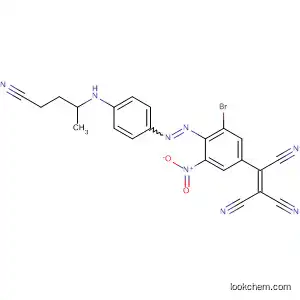 Molecular Structure of 89904-41-6 (Ethenetricarbonitrile,
[3-bromo-4-[[4-[(2-cyanoethyl)ethylamino]phenyl]azo]-5-nitrophenyl]-)