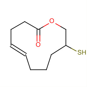 Molecular Structure of 89908-66-7 (Oxacycloundec-5-en-2-one, 10-mercapto-, (E)-)