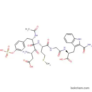 Molecular Structure of 89911-69-3 (L-Tryptophanamide,
N-acetyl-L-a-aspartyl-O-sulfo-L-tyrosyl-L-methionylglycyl-)