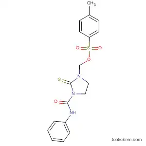 Molecular Structure of 89914-41-0 (1-Imidazolidinecarboxamide,
3-[[[(4-methylphenyl)sulfonyl]oxy]methyl]-N-phenyl-2-thioxo-)