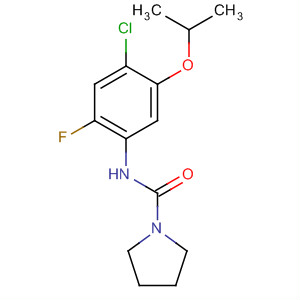Molecular Structure of 89915-65-1 (1-Pyrrolidinecarboxamide,
N-[4-chloro-2-fluoro-5-(1-methylethoxy)phenyl]-)