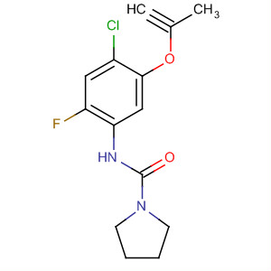 Molecular Structure of 89915-66-2 (1-Pyrrolidinecarboxamide,
N-[4-chloro-2-fluoro-5-(2-propynyloxy)phenyl]-)