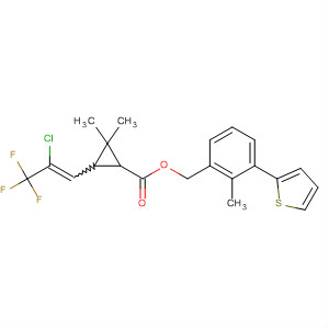 Cyclopropanecarboxylic acid,
3-(2-chloro-3,3,3-trifluoro-1-propenyl)-2,2-dimethyl-,
[2-methyl-3-(2-thienyl)phenyl]methyl ester, cis-