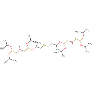 Molecular Structure of 89945-18-6 (3,9-Dioxa-5,7-dithia-4,8-diphospha-6-bismaundecane,
6-iodo-2,10-dimethyl-4,8-bis(1-methylethoxy)-, 4,8-disulfide)