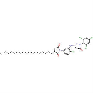Molecular Structure of 89946-63-4 (2,5-Pyrrolidinedione,
1-[4-chloro-3-[[4,5-dihydro-5-oxo-1-(2,4,6-trichlorophenyl)-1H-pyrazol-3-
yl]amino]phenyl]-3-heptadecyl-)