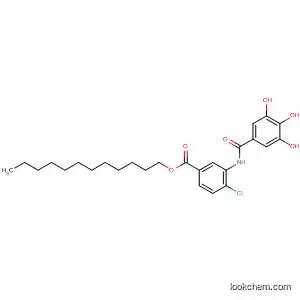 Molecular Structure of 89946-84-9 (Benzoic acid, 4-chloro-3-[(3,4,5-trihydroxybenzoyl)amino]-, dodecyl
ester)