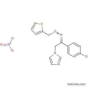 Molecular Structure of 89984-64-5 (Ethanone, 1-(4-chlorophenyl)-2-(1H-imidazol-1-yl)-,
O-(2-thienylmethyl)oxime, nitrate)