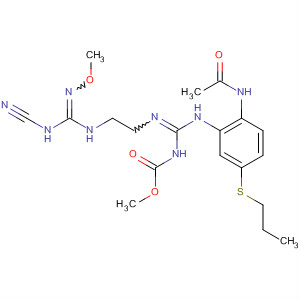 Molecular Structure of 89988-78-3 (2-Oxa-3,5,8,10-tetraazaundeca-3,8-dien-11-oic acid,
9-[[2-(acetylamino)-5-(propylthio)phenyl]amino]-4-(cyanoamino)-, methyl
ester)