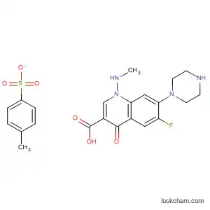 Molecular Structure of 89990-95-4 (3-Quinolinecarboxylic acid,
6-fluoro-1,4-dihydro-1-(methylamino)-4-oxo-7-(1-piperazinyl)-,
mono(4-methylbenzenesulfonate))