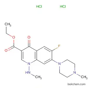 Molecular Structure of 89990-97-6 (3-Quinolinecarboxylic acid,
6-fluoro-1,4-dihydro-1-(methylamino)-7-(4-methyl-1-piperazinyl)-4-oxo-,
ethyl ester, dihydrochloride)