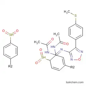 Molecular Structure of 89991-94-6 (Acetamide,
N,N'-[[[4-[4-(methylthio)phenyl]-1,2,5-oxadiazol-3-yl]imino]bis(sulfonyl-4,
1-phenylene)]bis-)