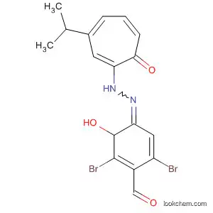 Molecular Structure of 90035-68-0 (Benzaldehyde, 3,5-dibromo-2-hydroxy-,
[3-(1-methylethyl)-7-oxo-1,3,5-cycloheptatrien-1-yl]hydrazone)