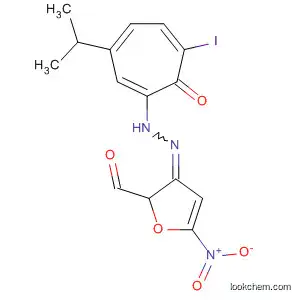 Molecular Structure of 90035-99-7 (2-Furancarboxaldehyde, 5-nitro-,
[6-iodo-3-(1-methylethyl)-7-oxo-1,3,5-cycloheptatrien-1-yl]hydrazone)