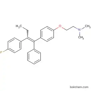 Molecular Structure of 90038-31-6 (Ethanamine,
2-[4-[2-(4-fluorophenyl)-1-phenyl-1-butenyl]phenoxy]-N,N-dimethyl-, (Z)-)