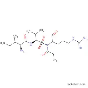 Molecular Structure of 90038-37-2 (L-Valinamide,
N-(1-oxopropyl)-L-isoleucyl-N-[4-[(aminoiminomethyl)amino]-1-formylbut
yl]-, (S)-)